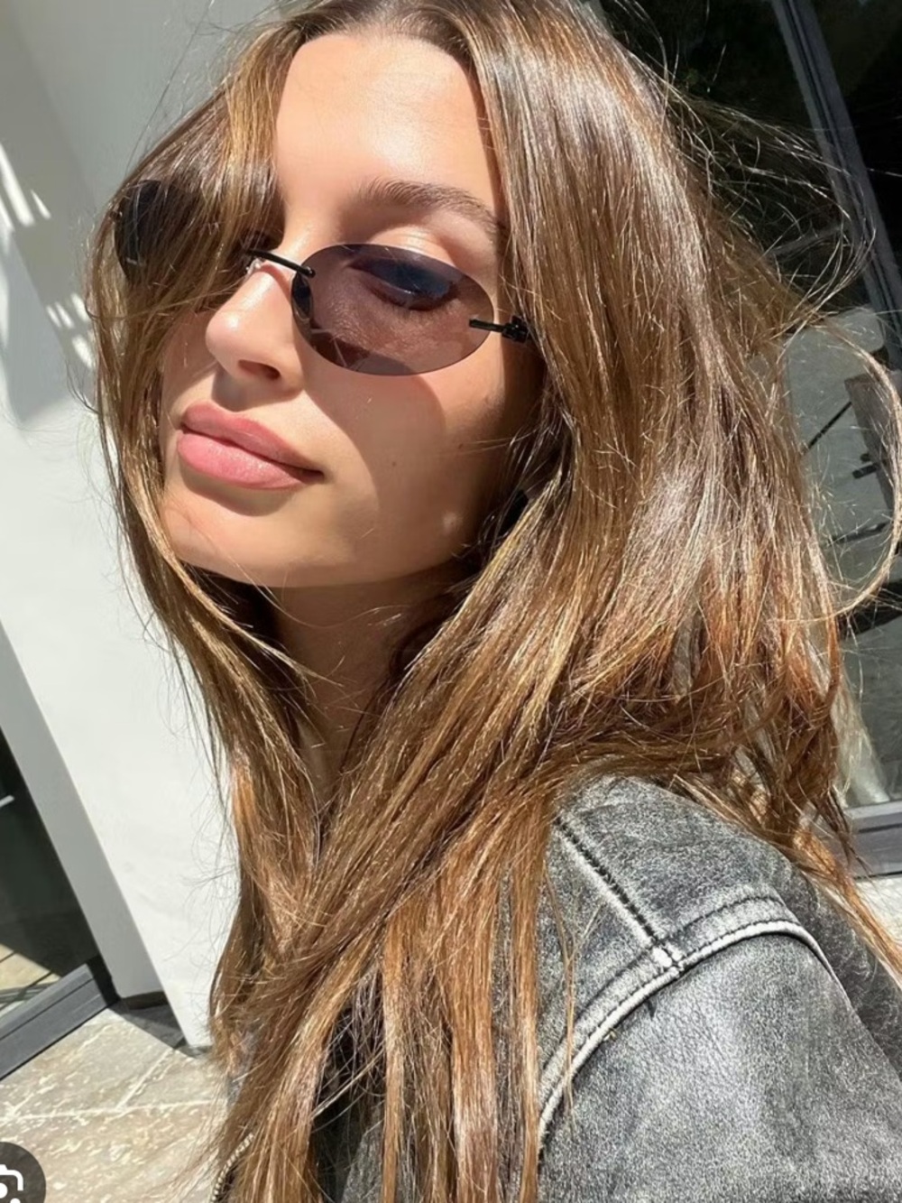 Balenciaga Authentic Black Rimless Oval Sunglasses